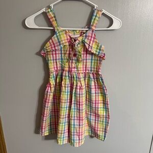 Sweet Heart Rose Plaid Pink and Yellow Sundress Size 6